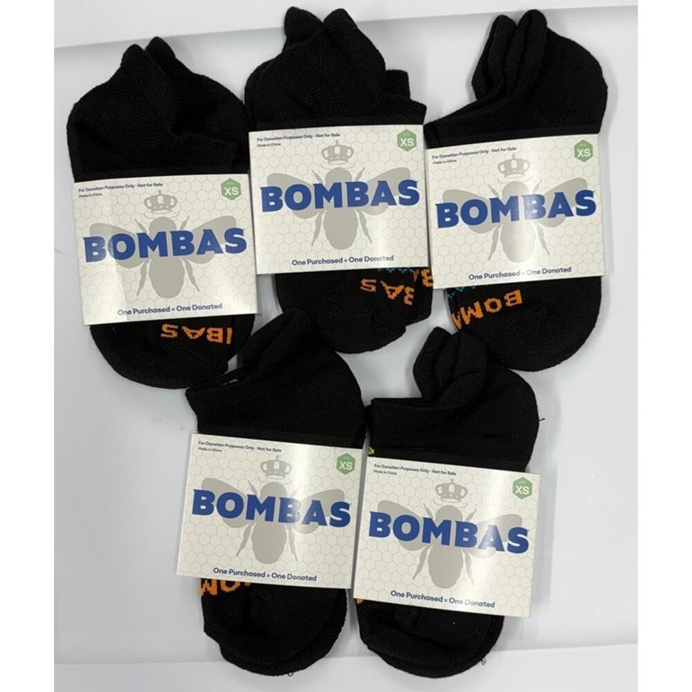 Lot of 5 Bombas Womens Honeycomb Arch Support Socks Low Cut XS X-Small